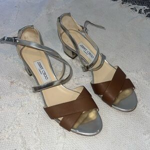 Jimmy Choo silver Heeled Sandals - Size 40 (9)